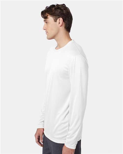 Hanes 482L White — on model side