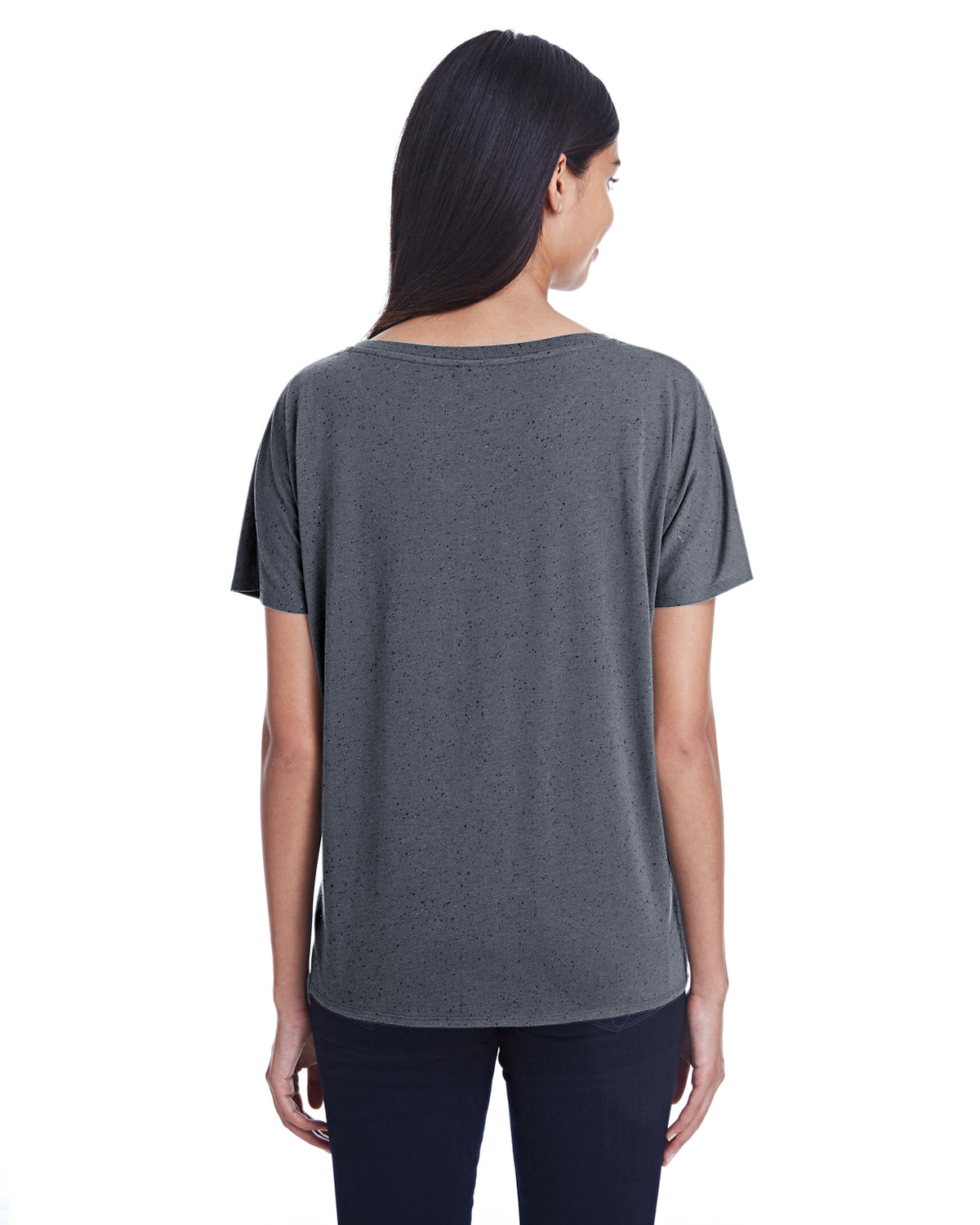 Women's Triblend Fleck Short-Sleeve V-Neck T-Shirt - Charcoal Fleck