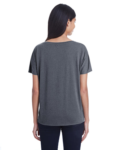 Women's Triblend Fleck Short-Sleeve V-Neck T-Shirt - Charcoal Fleck
