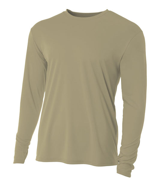 Youth Long Sleeve Cooling Performance Crew Shirt - Sand