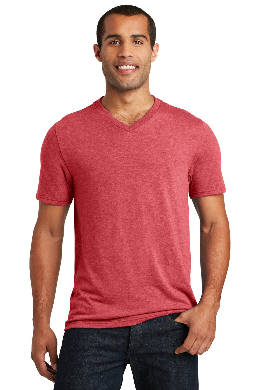 Unisex Perfect Tri V-Neck Tee - Red Frost