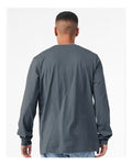 BELLA + CANVAS 3501 Steel Blue — on model back