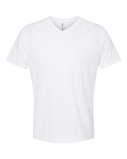 Unisex Poly-Rich V-Neck Tee - White