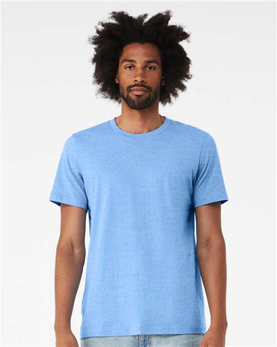 BELLA + CANVAS 3001 Carolina Blue — on model front