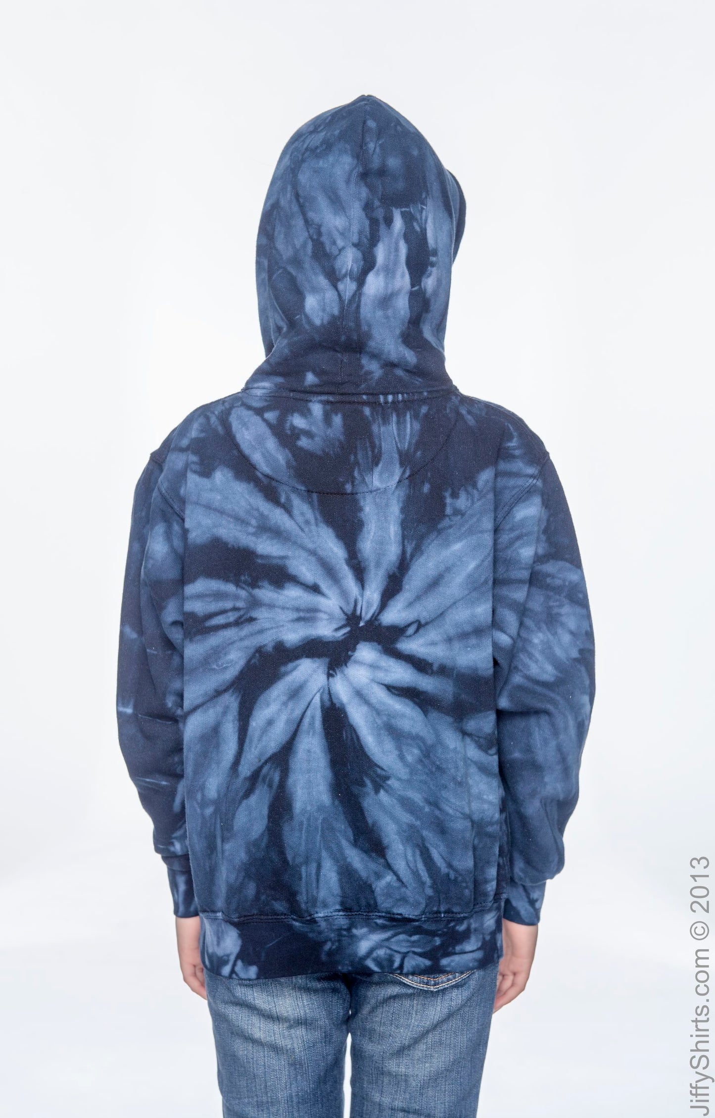 Youth Tie-Dyed Pullover Hoodie - Spider Navy