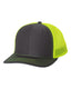 Richardson 112 - Snapback Trucker Cap - Charcoal / Neon Yellow