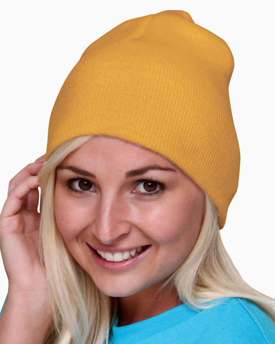 100% Acrylic Beanie - Gold