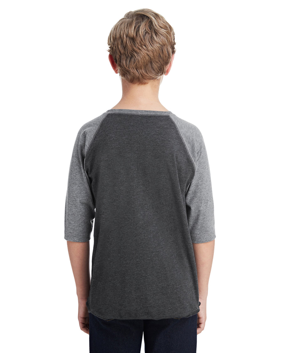 Youth Baseball T-Shirt - Vintage Smoke / Gran Heather