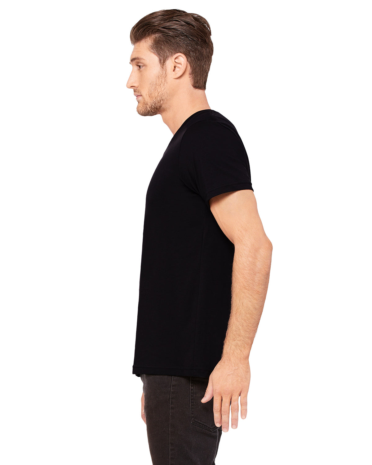 Unisex Jersey Short-Sleeve V-Neck T-Shirt - Black