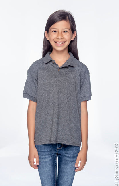Youth 50/50 Jersey Polo - Dark Heather