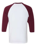 BELLA + CANVAS 3200 White/ Maroon — back