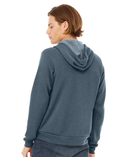 BELLA + CANVAS 3739 Heather Slate — on model back