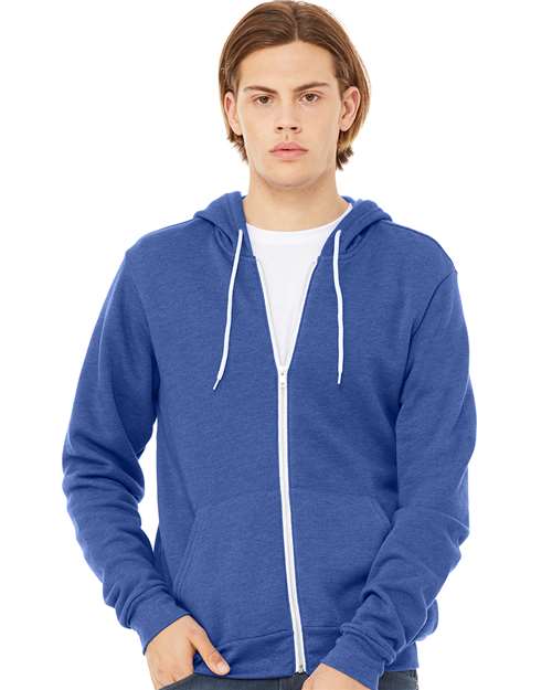 BELLA + CANVAS 3739 Heather True Royal — on model front