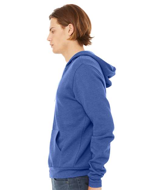 BELLA + CANVAS 3739 Heather True Royal — on model side