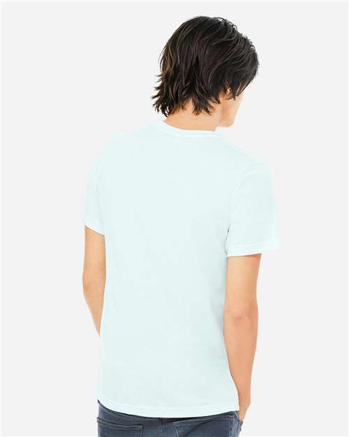 BELLA + CANVAS 3413 Ice Blue Triblend — on model back