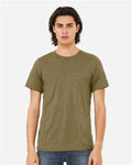 BELLA + CANVAS 3413 Olive Triblend — on model front