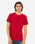 BELLA + CANVAS 3413 Solid Red Triblend — on model front