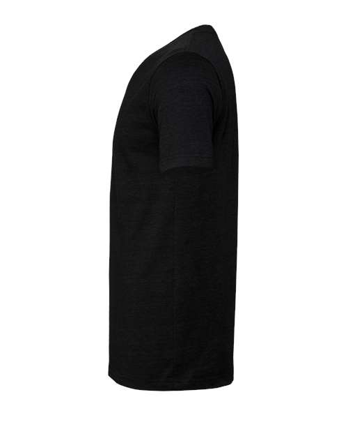 BELLA + CANVAS 3413 Black Heather Triblend — direct side