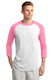Sport-Tek T200J1 - Unisex Colorblock Raglan Jersey - White / Bright Pink