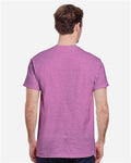 Gildan 5000 Heather Radiant Orchid — on model back