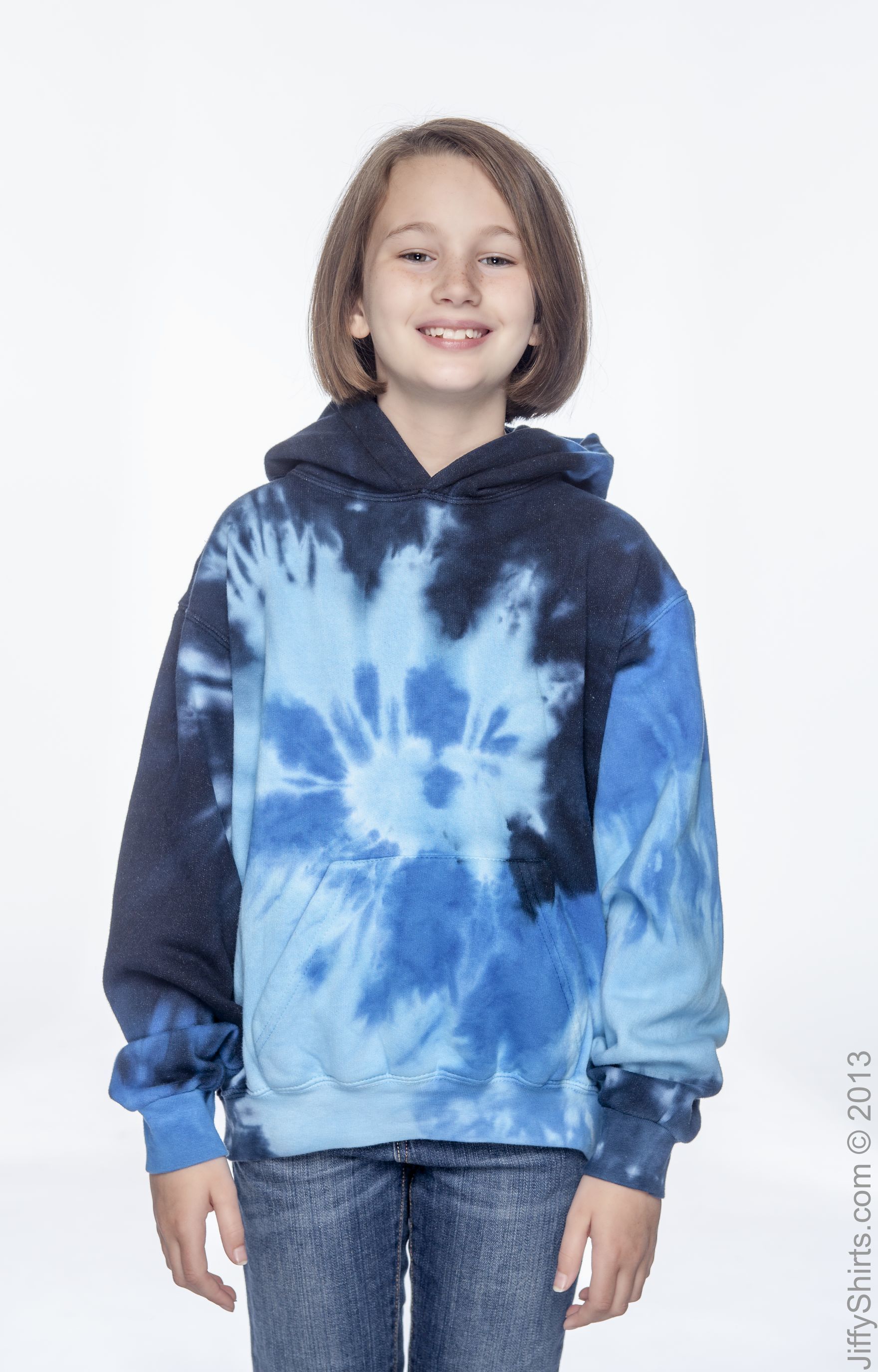 Youth Tie-Dyed Pullover Hoodie - Blue Ocean