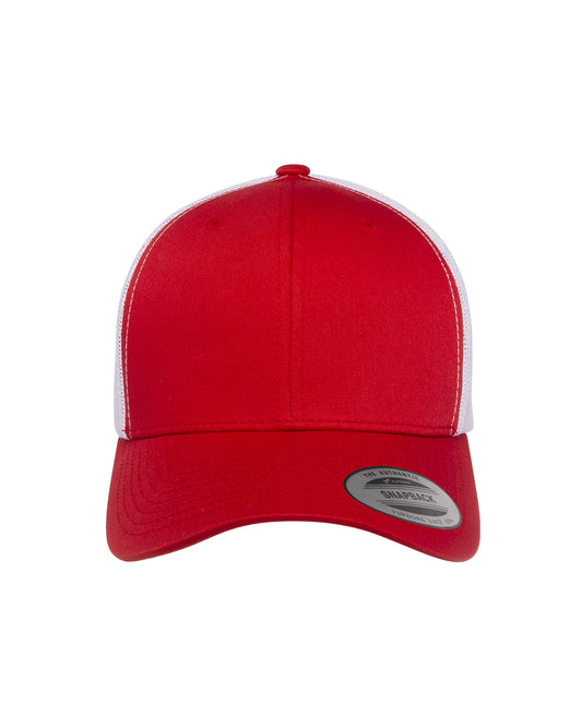 Unisex Retro Trucker Cap - Red / White