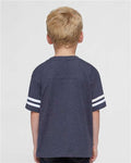 Rabbit Skins 3037 Vintage Navy/ White — on model back