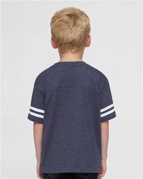 Rabbit Skins 3037 Vintage Navy/ White — on model back