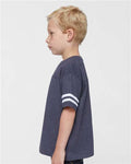 Rabbit Skins 3037 Vintage Navy/ White — on model side