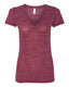 Bella + Canvas B6035 - Ladies' Jersey Short-Sleeve Deep V-Neck T-Shirt - Maroon Marble