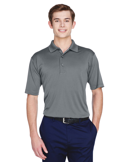 Men's Cool & Dry 8-Star Elite Performance Interlock Polo - Charcoal