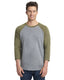 Next Level 6051 - Unisex Triblend 3/4-Sleeve Raglan - Military Green / Prm Heather