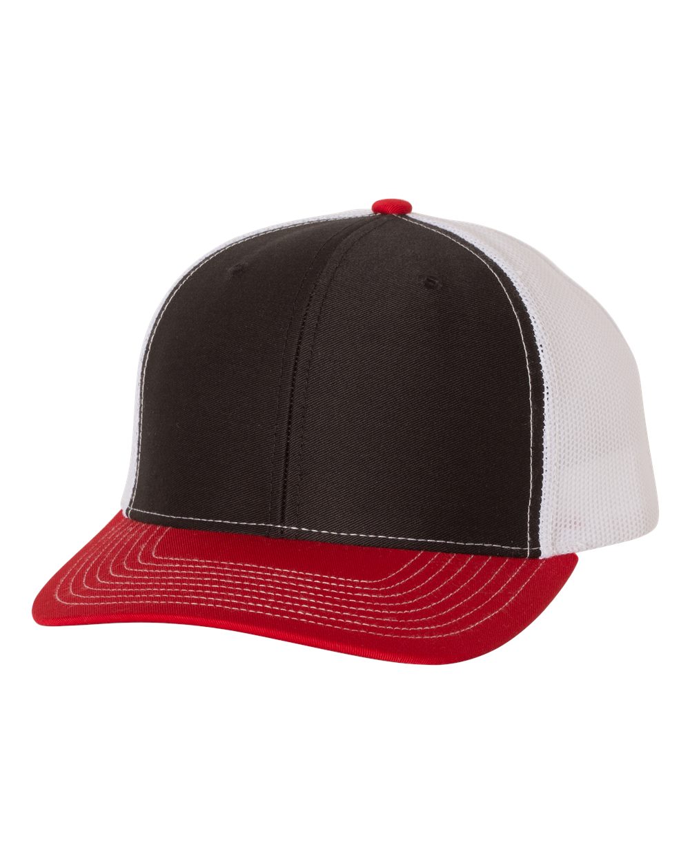 Snapback Trucker Cap - Black / White / Red