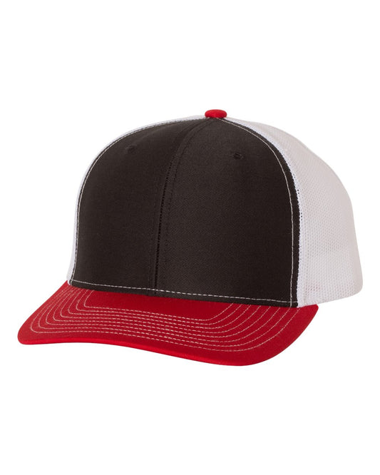 Snapback Trucker Cap - Black / White / Red
