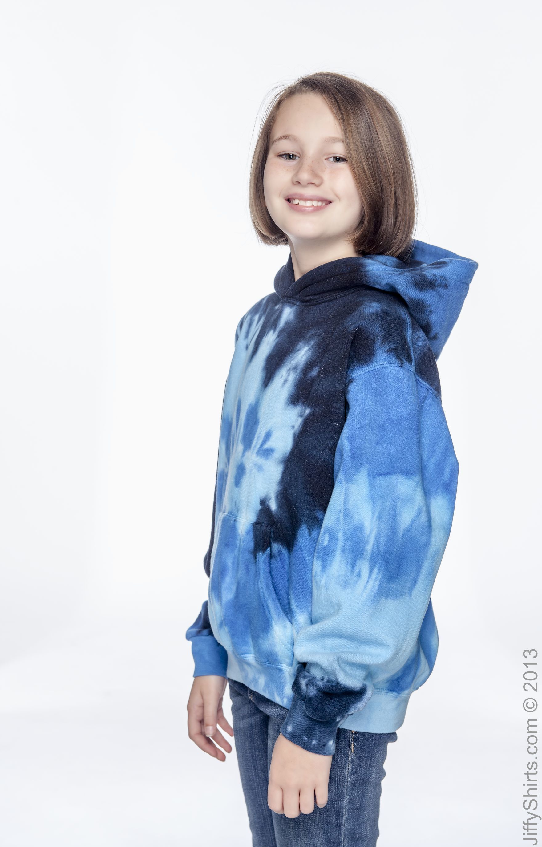 Youth Tie-Dyed Pullover Hoodie - Blue Ocean