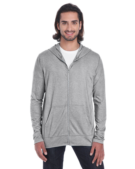 Unisex Triblend Full-Zip Jacket - Heather Gray