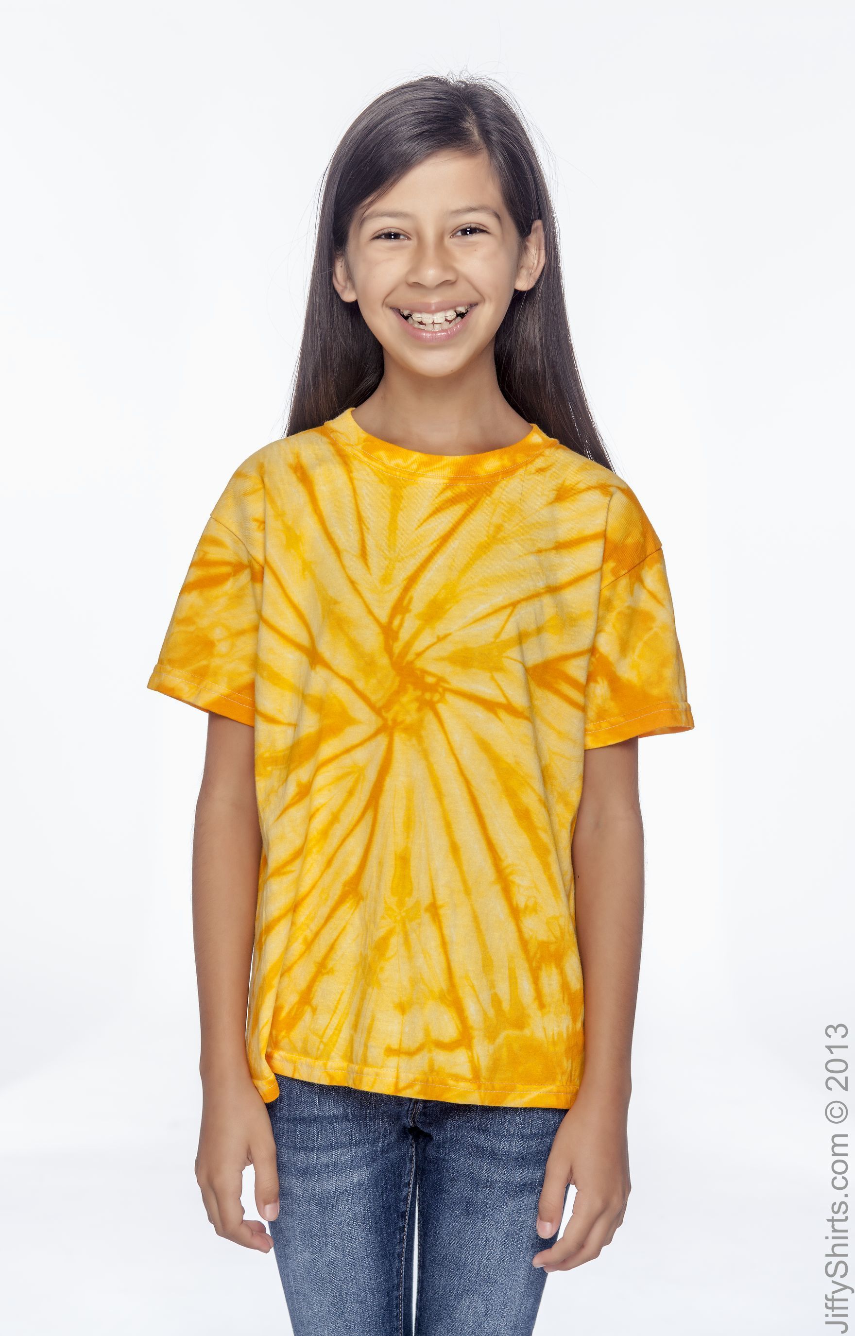 Youth 100% Cotton Spider T-Shirt - Spider Gold