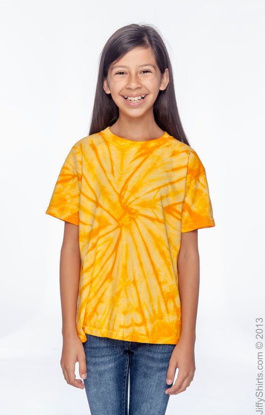 Youth 100% Cotton Spider T-Shirt - Spider Gold