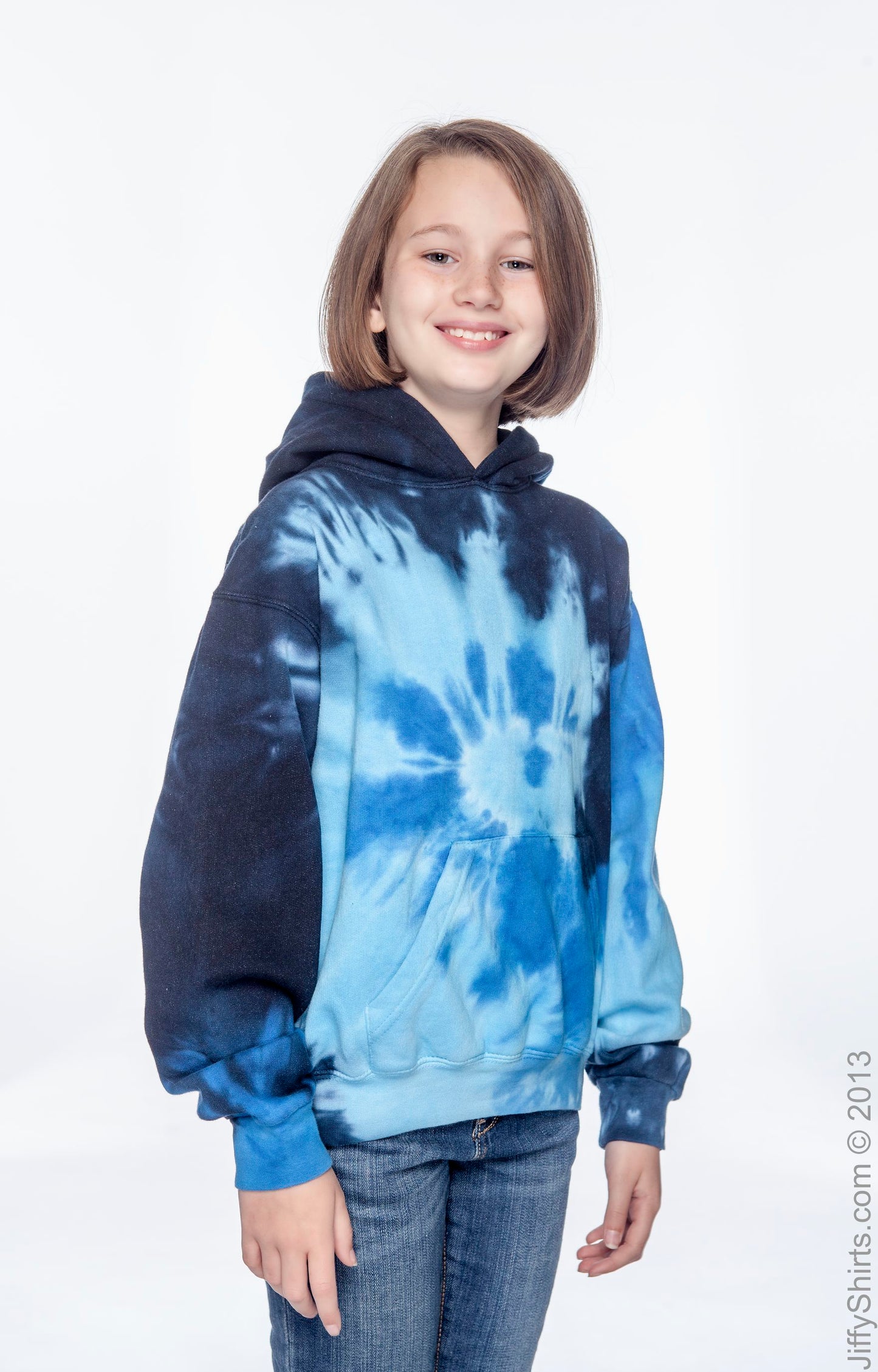 Youth Tie-Dyed Pullover Hoodie - Blue Ocean
