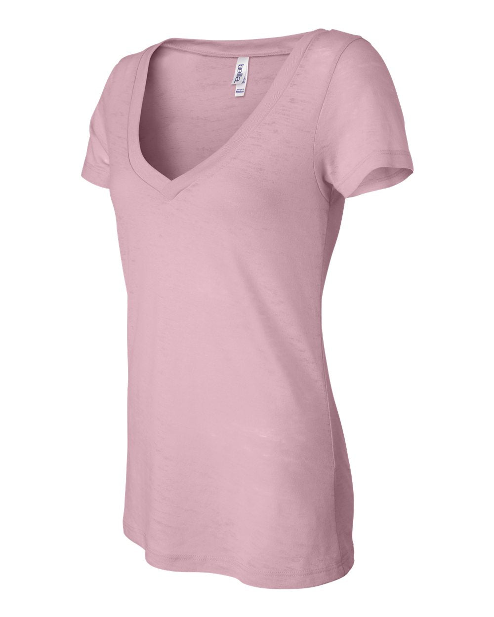 Women's Burnout V-Neck Tee - Soft Pink