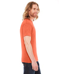 Unisex Poly-Cotton Short-Sleeve Crewneck - Heather Orange