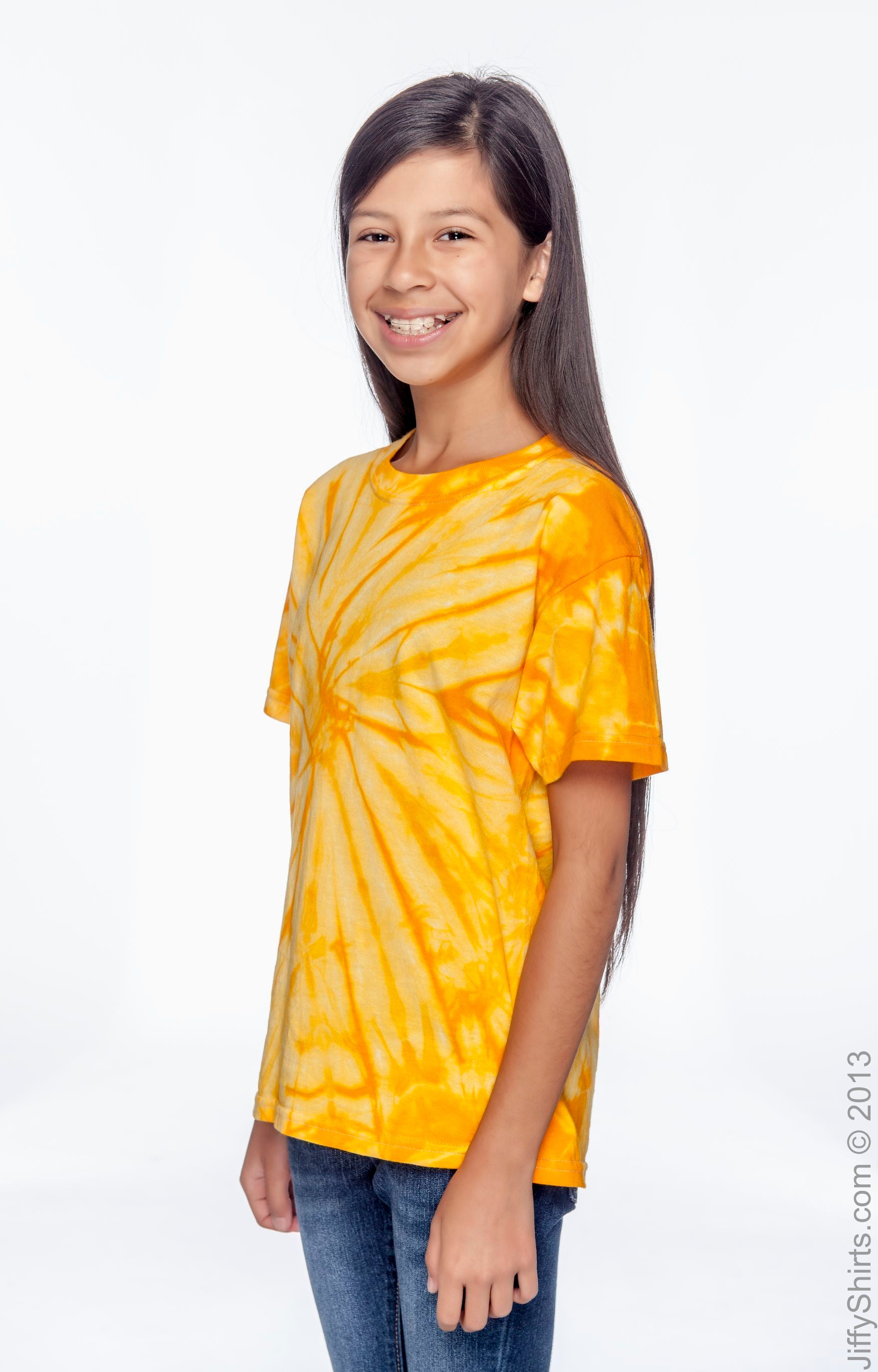 Youth 100% Cotton Spider T-Shirt - Spider Gold