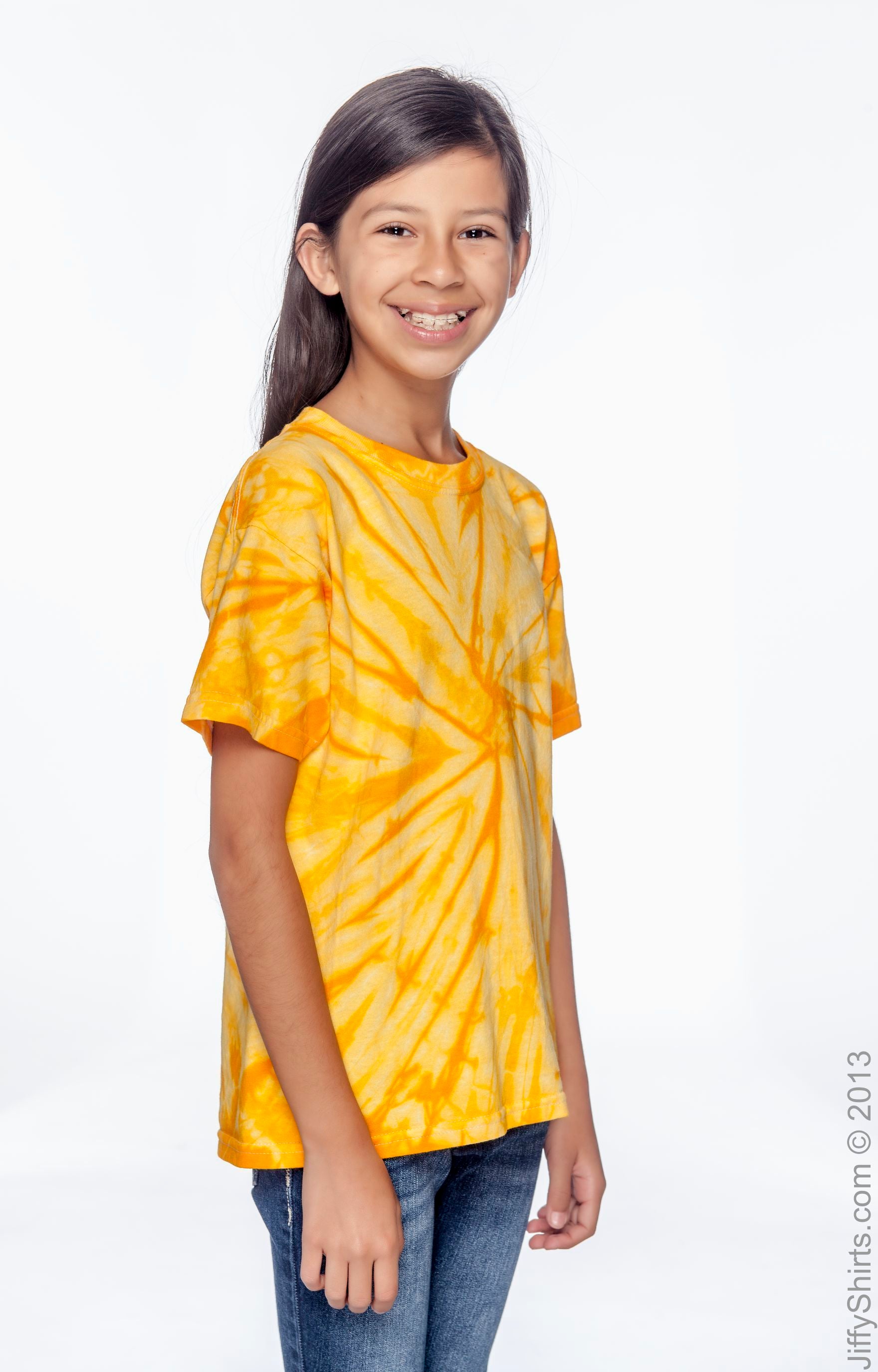 Youth 100% Cotton Spider T-Shirt - Spider Gold