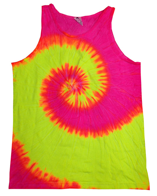 Unisex 100% Cotton Tank Top - Fluorescent Swirl