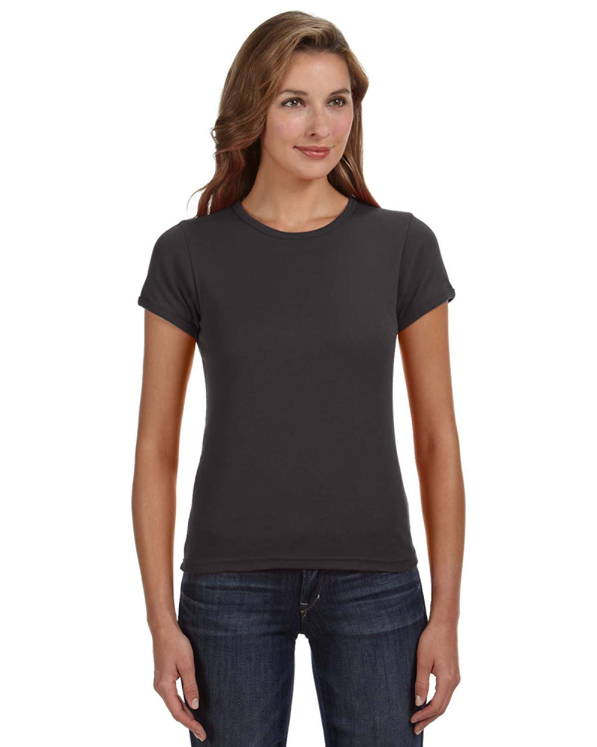 Women's 1x1 Baby Rib Scoop T-Shirt - Smoke