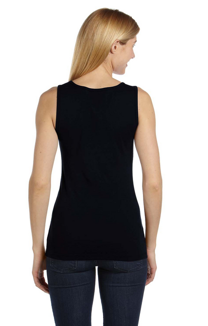 Women's Missy Widestrap Baby Rib Tank - Black