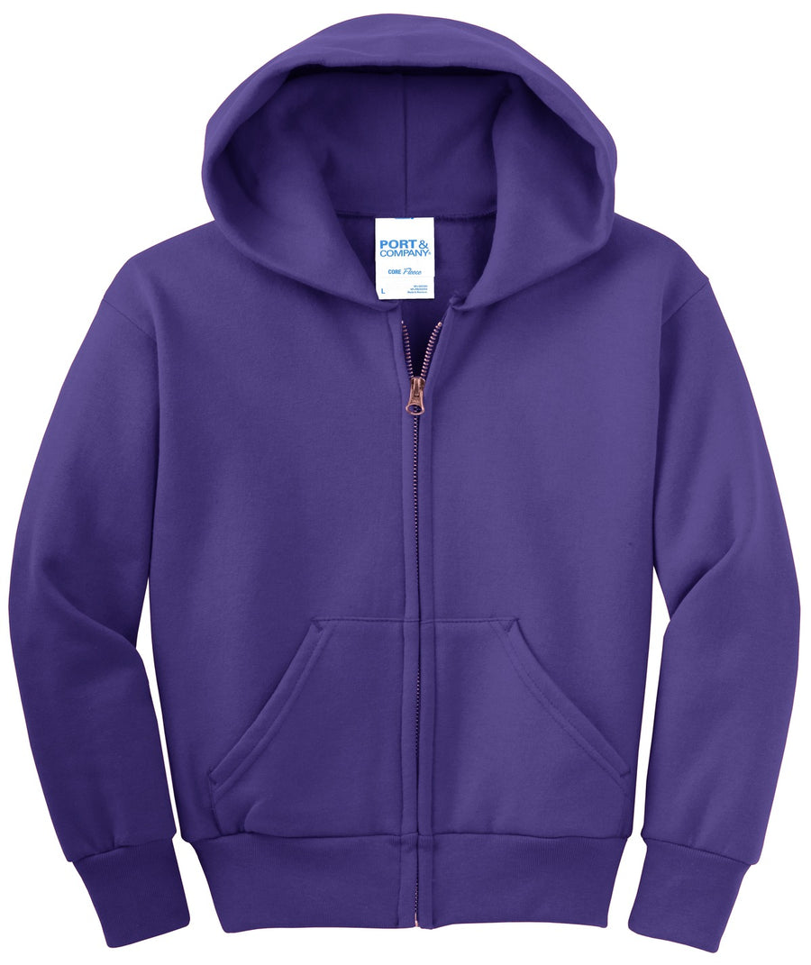 Youth Core Fleece Full-Zip Hoodie - Purple