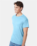 Hanes 5250 Aquatic Blue — on model side