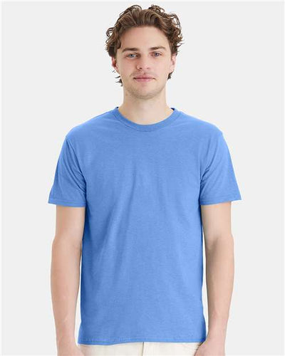 Hanes 4980 Carolina Blue — on model front