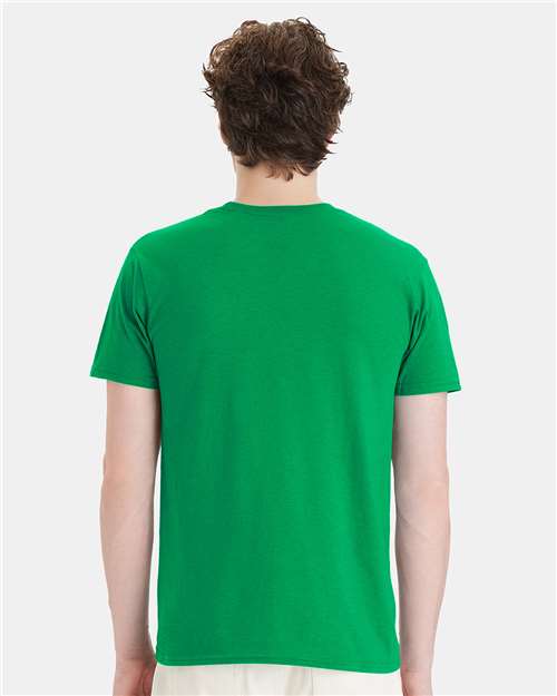 Hanes 4980 Kelly Green — on model back